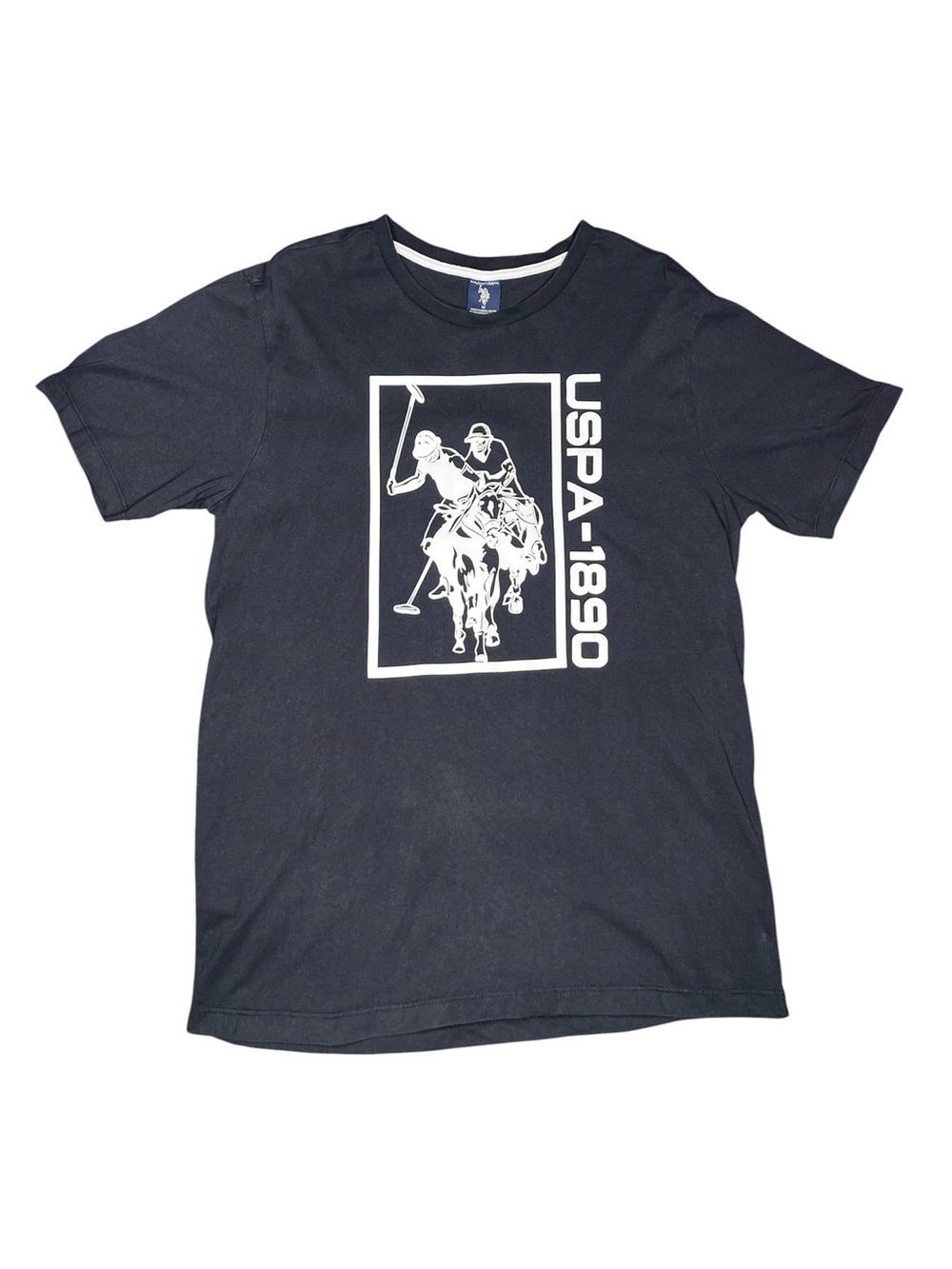 U.S. Polo Assn. Black Short-Sleeve Tee with White Polo Graphic